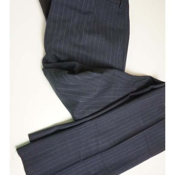 Isaia Sirio A Blue Mohair Wool Striped 2 Pc Suit Jacket Pants Sz 44R Brand New - Picture 10 of 11